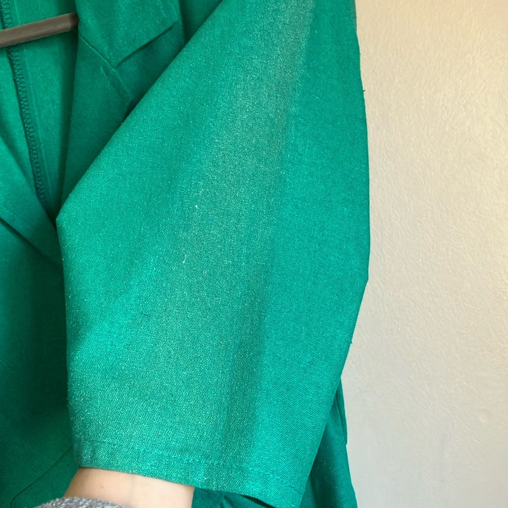 Vintage dress silk Amoretti Turquoise green Silk half sleeve retro 80s - Picture 14 of 15